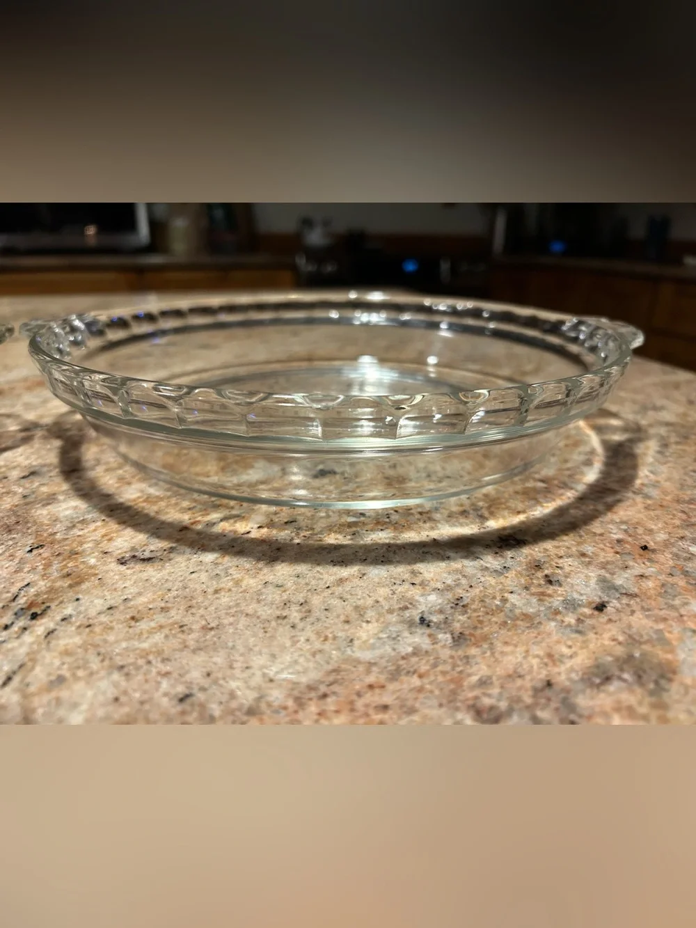 Pyrex TRADE MARK #229 Fluted Edge Clear Glass 9.50” Set of 2 Vintage Pie Dishes